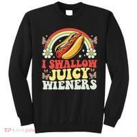I Swallow Juicy Wiener Funny Inappropriate Sweatshirt thumb 0