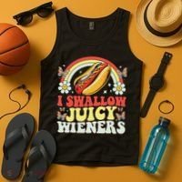 I Swallow Juicy Wiener Funny Inappropriate Tank Top thumb 4