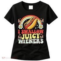 I Swallow Juicy Wiener Funny Inappropriate Women's T-Shirt thumb 0