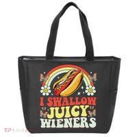 I Swallow Juicy Wiener Funny Inappropriate Tote Bag thumb 0