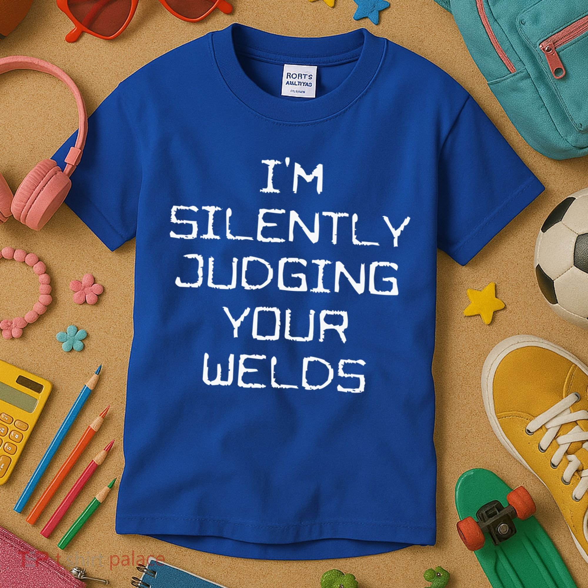 I'm Silently Judging Your Welds Funny Welder Pipefitter Gift Kids T-Shirt