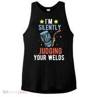 I'm Silently Judging Your Welds Welder Welding Ladies PosiCharge Tri-Blend Wicking Tank thumb 0