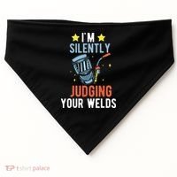 I'm Silently Judging Your Welds Welder Welding USA-Made Doggie Bandana thumb 0