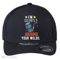 I'm Silently Judging Your Welds Welder Welding Flexfit Unipanel Trucker Cap thumb 0