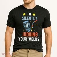 I'm Silently Judging Your Welds Welder Welding Cooling Performance Crew T-Shirt thumb 2