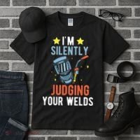 I'm Silently Judging Your Welds Welder Welding Tall T-Shirt thumb 3