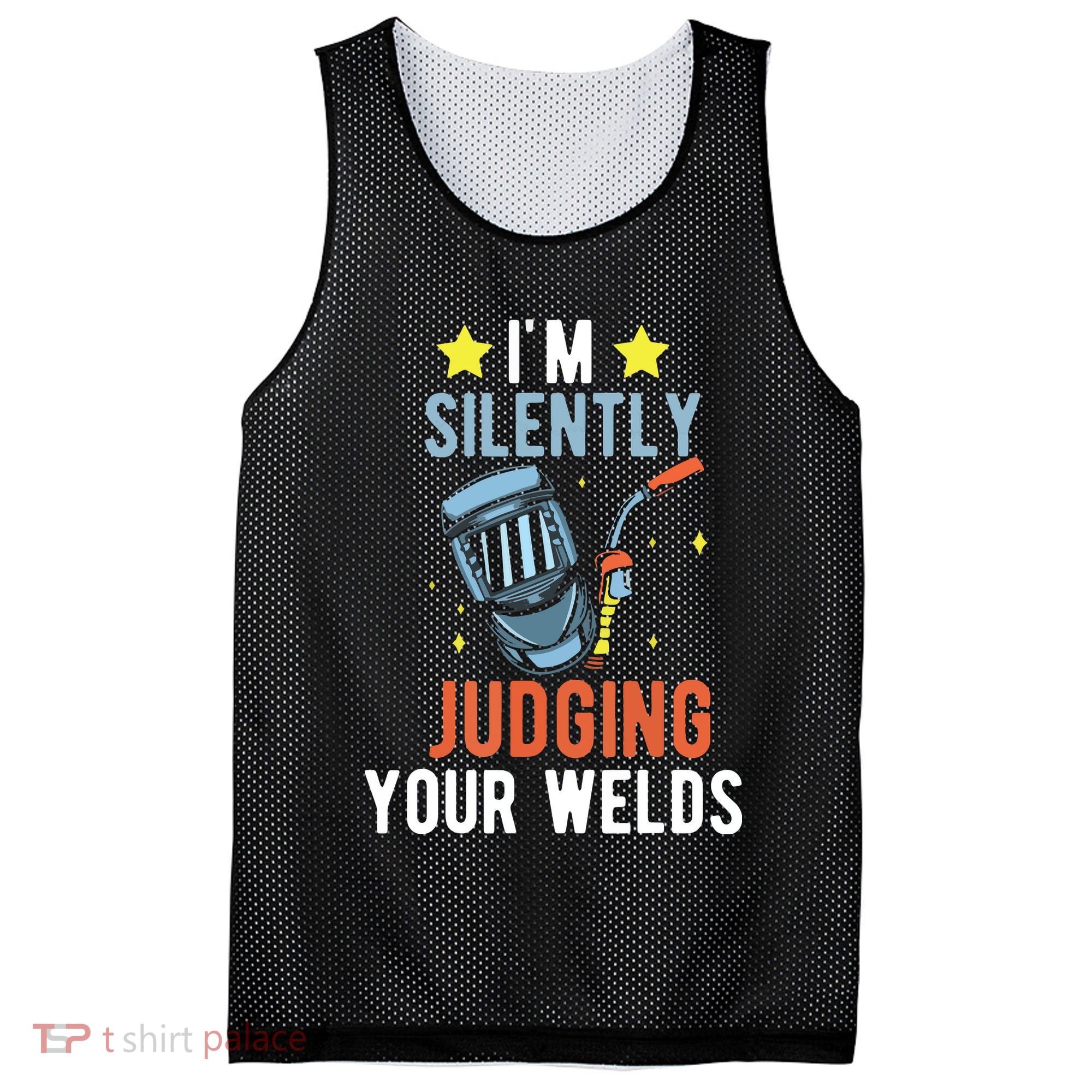 I'm Silently Judging Your Welds Welder Welding Mesh Reversible Basketball Jersey Tank