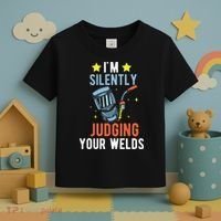 I'm Silently Judging Your Welds Welder Welding Toddler T-Shirt thumb 3