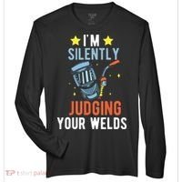 I'm Silently Judging Your Welds Welder Welding Zone Performance Long-Sleeve T-Shirt thumb 0