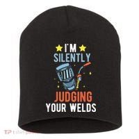 I'm Silently Judging Your Welds Welder Welding Short Acrylic Beanie thumb 0
