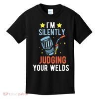 I'm Silently Judging Your Welds Welder Welding Kids T-Shirt thumb 0