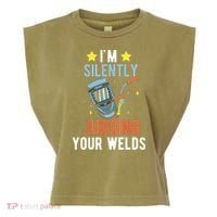 I'm Silently Judging Your Welds Welder Welding Garment-Dyed Women's Muscle Tee thumb 0