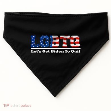 I Support LGBTQ Lets Get Biden To Quit Funny USA-Made Doggie Bandana