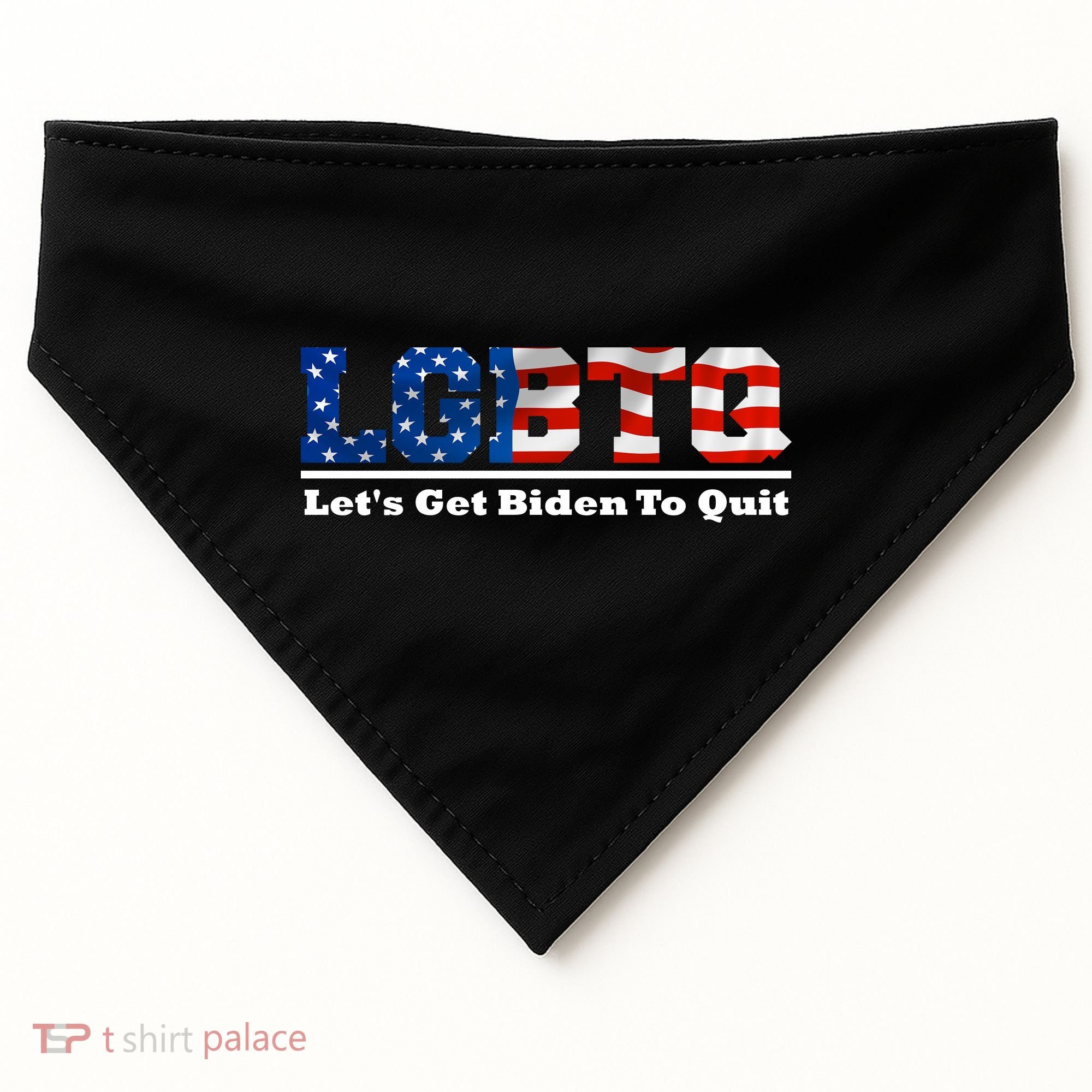 I Support LGBTQ Lets Get Biden To Quit Funny USA-Made Doggie Bandana