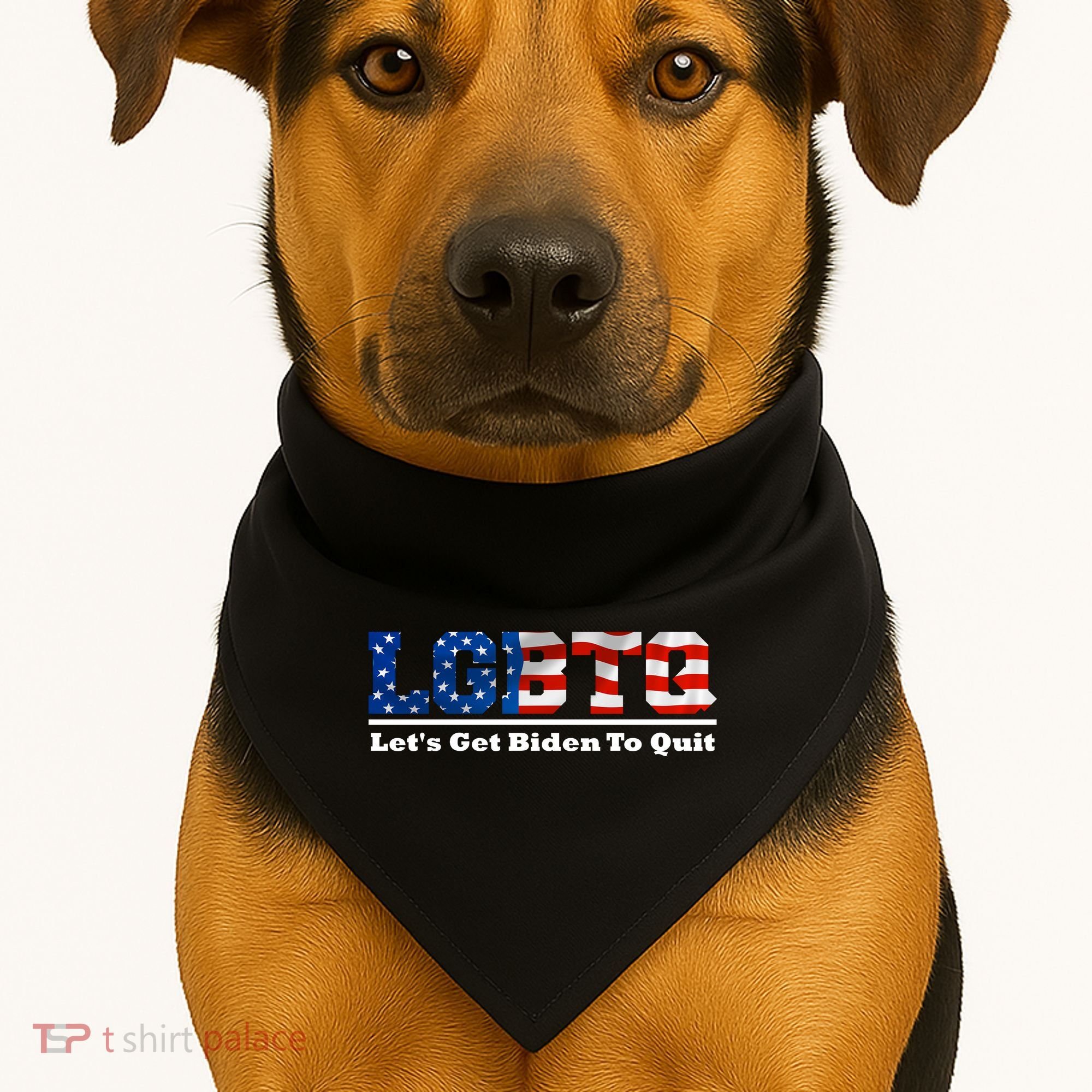 I Support LGBTQ Lets Get Biden To Quit Funny USA-Made Doggie Bandana