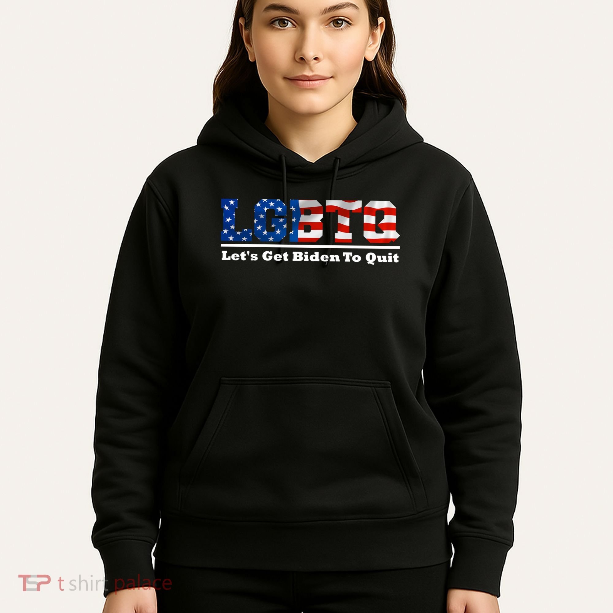 I Support LGBTQ Lets Get Biden To Quit Funny Hoodie