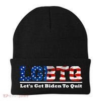 I Support LGBTQ Lets Get Biden To Quit Funny Beanie thumb 0