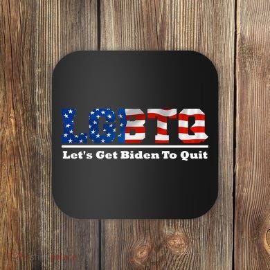 I Support LGBTQ Lets Get Biden To Quit Funny Coaster