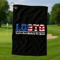 I Support LGBTQ Lets Get Biden To Quit Funny Golf Towel thumb 1