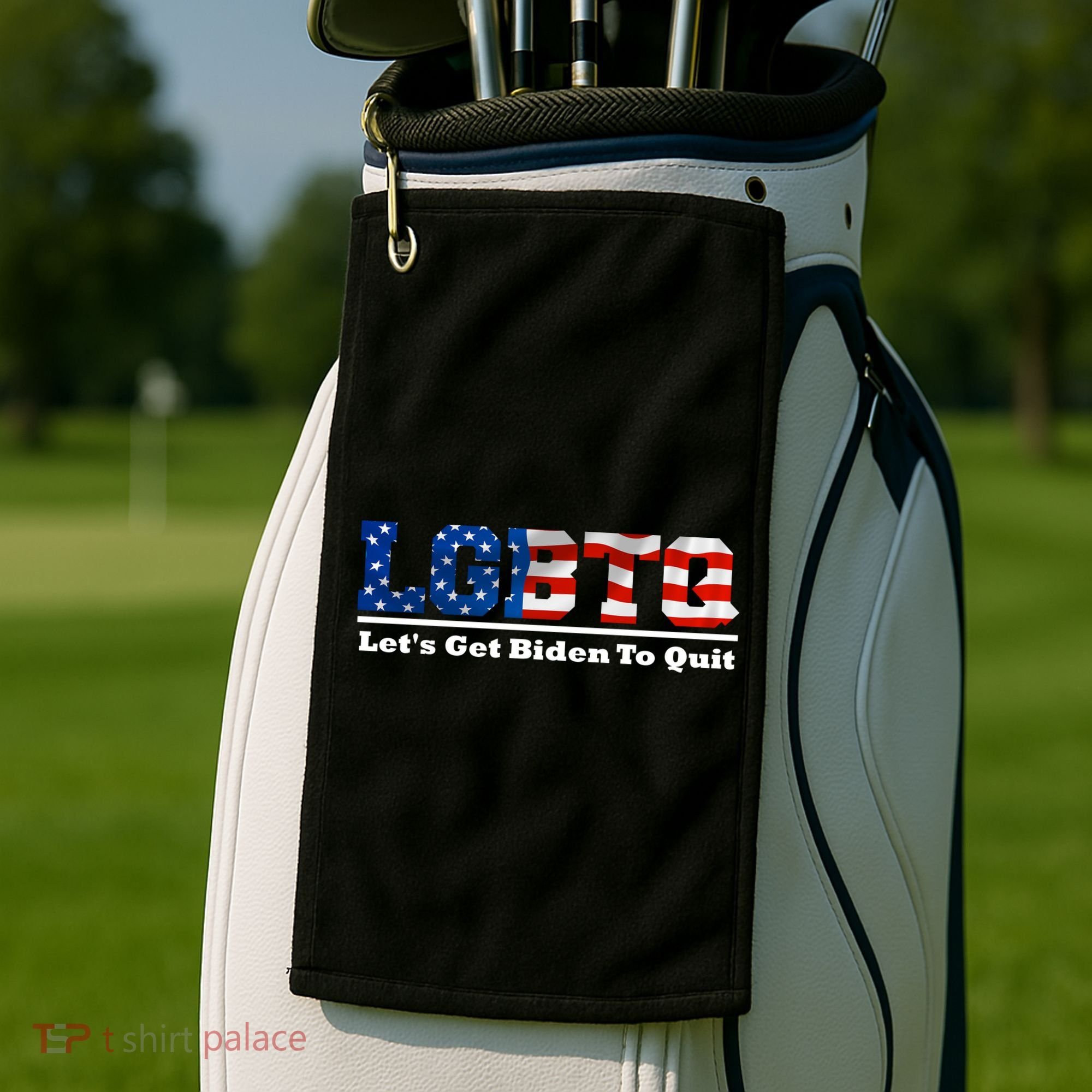 I Support LGBTQ Lets Get Biden To Quit Funny Golf Towel