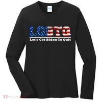 I Support LGBTQ Lets Get Biden To Quit Funny Women's Long Sleeve Shirt thumb 0