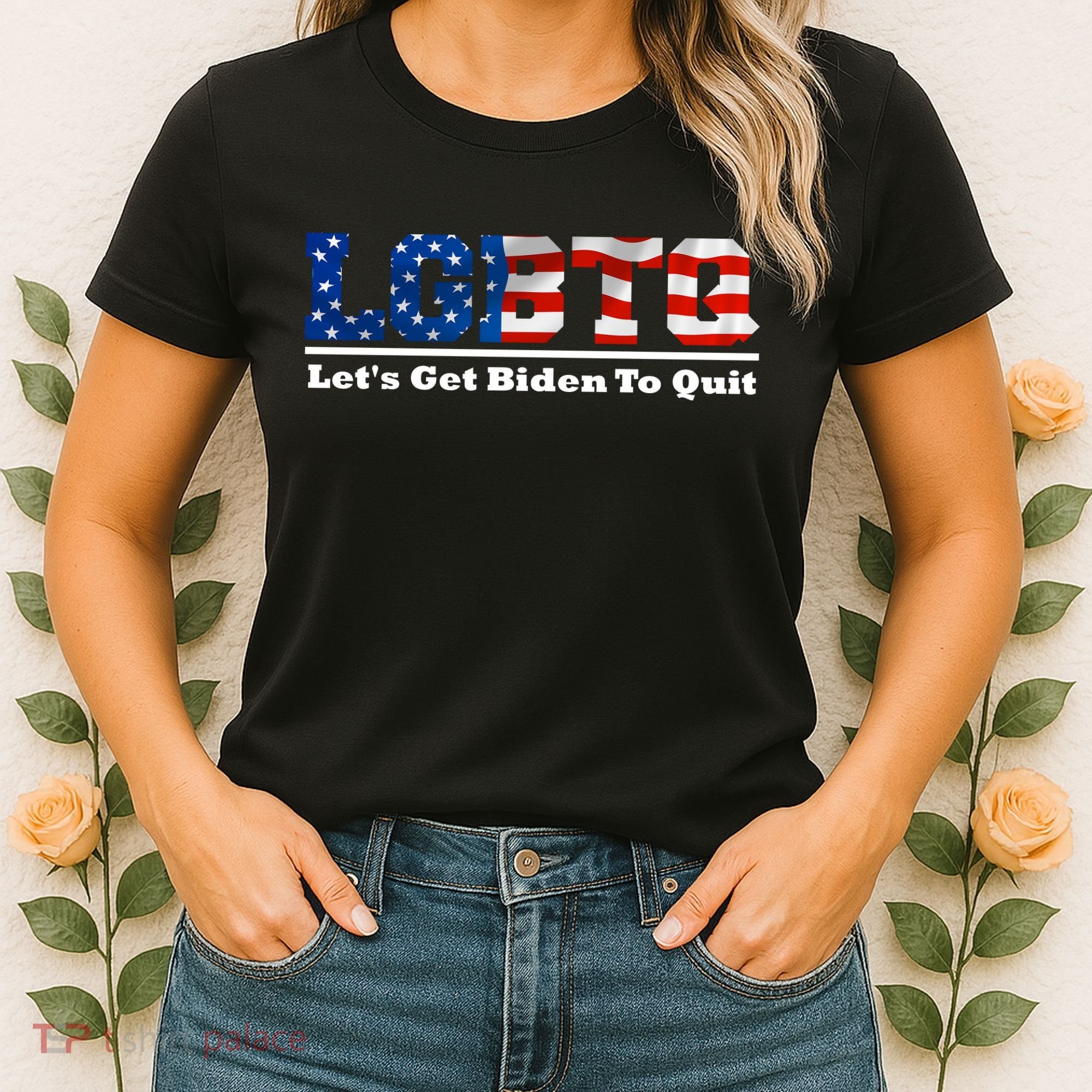 I Support LGBTQ Lets Get Biden To Quit Funny Women's T-Shirt