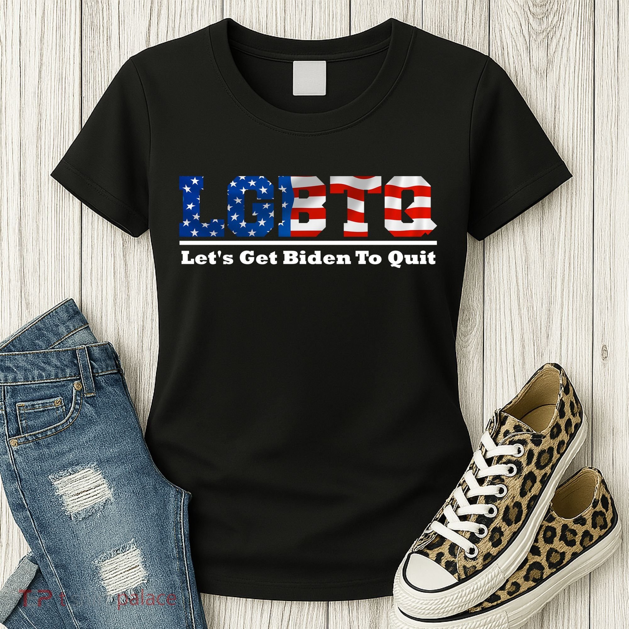 I Support LGBTQ Lets Get Biden To Quit Funny Women's T-Shirt