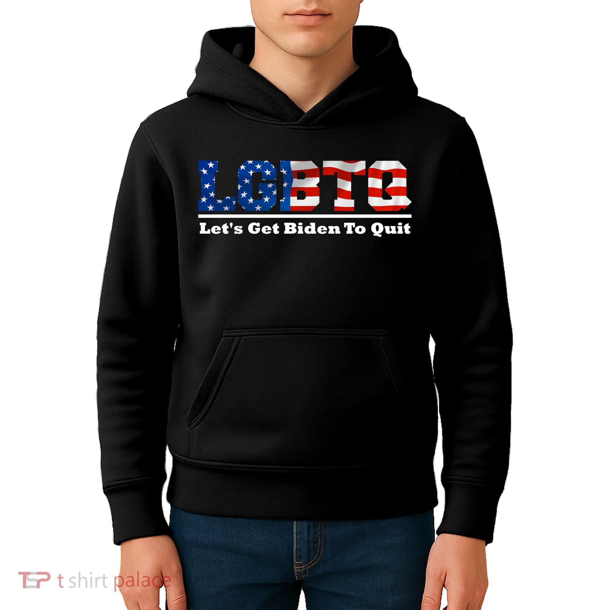 I Support LGBTQ Lets Get Biden To Quit Funny Kids Hoodie