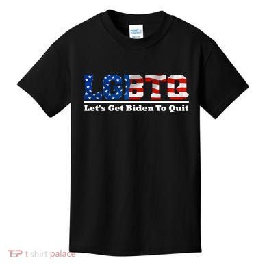 I Support LGBTQ Lets Get Biden To Quit Funny Kids T-Shirt