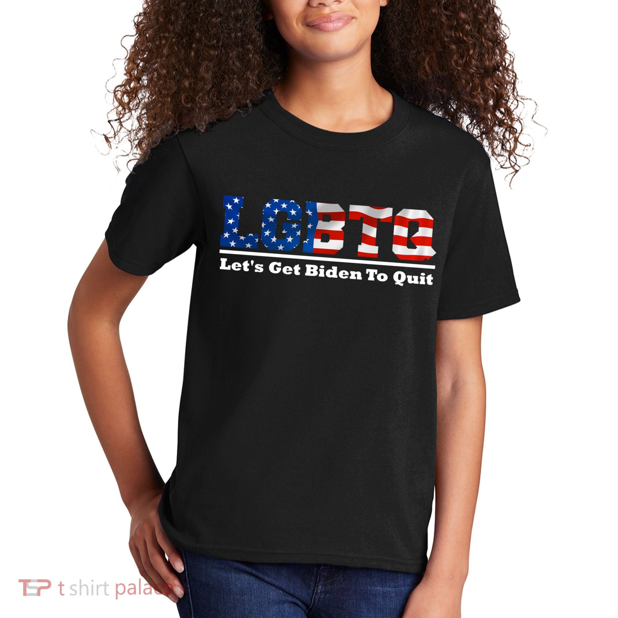 I Support LGBTQ Lets Get Biden To Quit Funny Kids T-Shirt