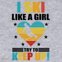 I Ski Like A Try To Keep Up Cross Country Skiing Winter Gift Women's Sweatshirt thumb 2