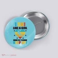 I Ski Like A Try To Keep Up Cross Country Skiing Winter Gift Button thumb 0