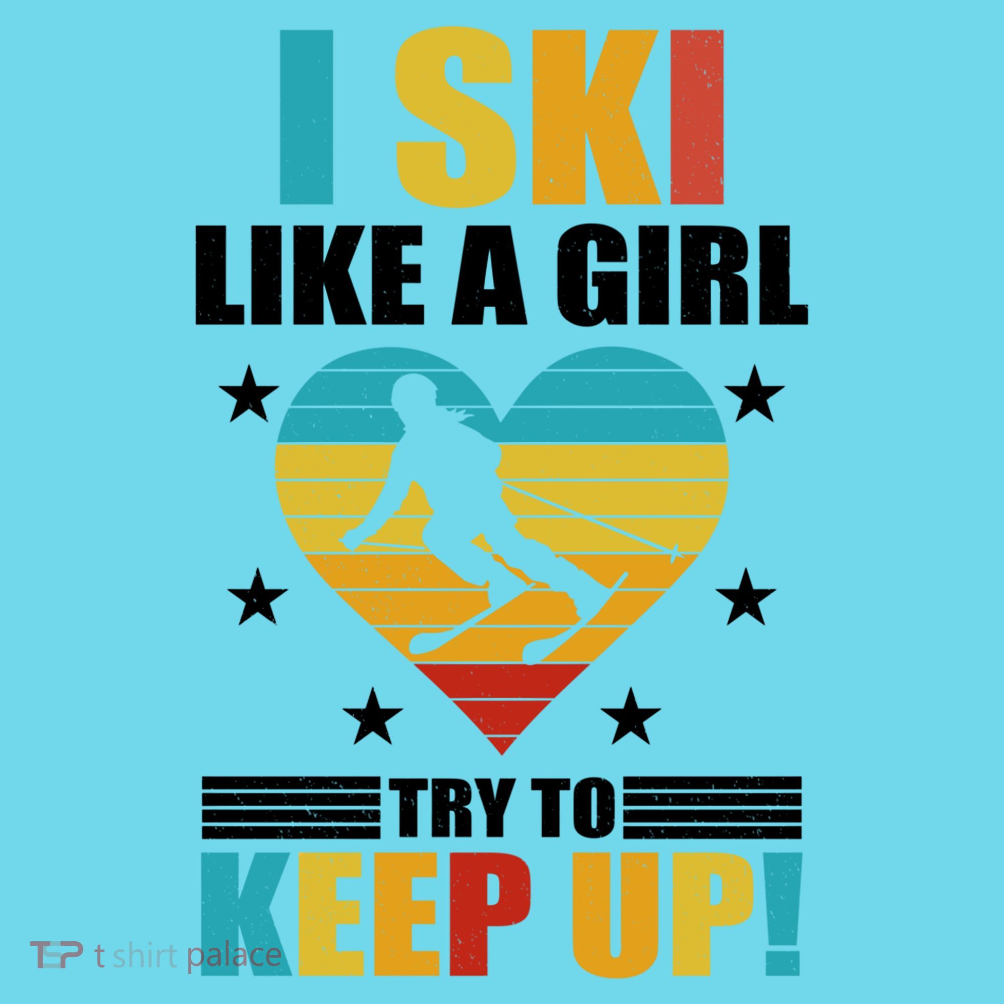 I Ski Like A Try To Keep Up Cross Country Skiing Winter Gift Kids T-Shirt