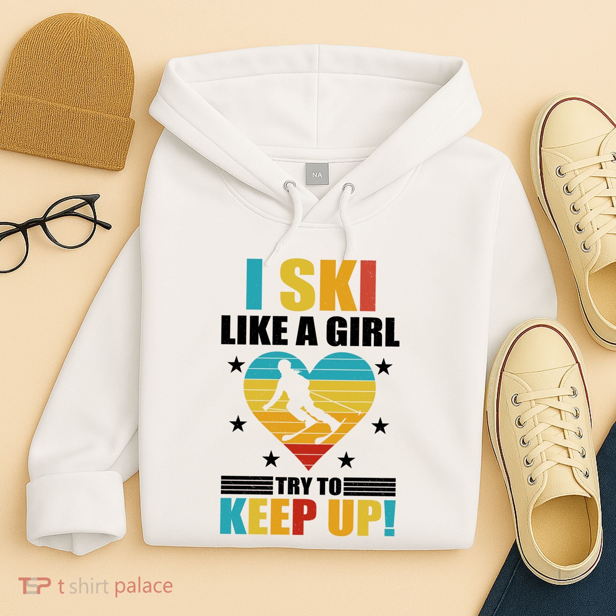 I Ski Like A Try To Keep Up Cross Country Skiing Winter Gift Hoodie
