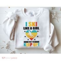 I Ski Like A Try To Keep Up Cross Country Skiing Winter Gift Sweatshirt thumb 2