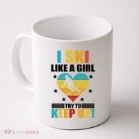 I Ski Like A Try To Keep Up Cross Country Skiing Winter Gift Coffee Mug thumb 0