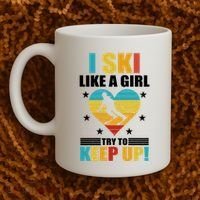 I Ski Like A Try To Keep Up Cross Country Skiing Winter Gift Coffee Mug thumb 2