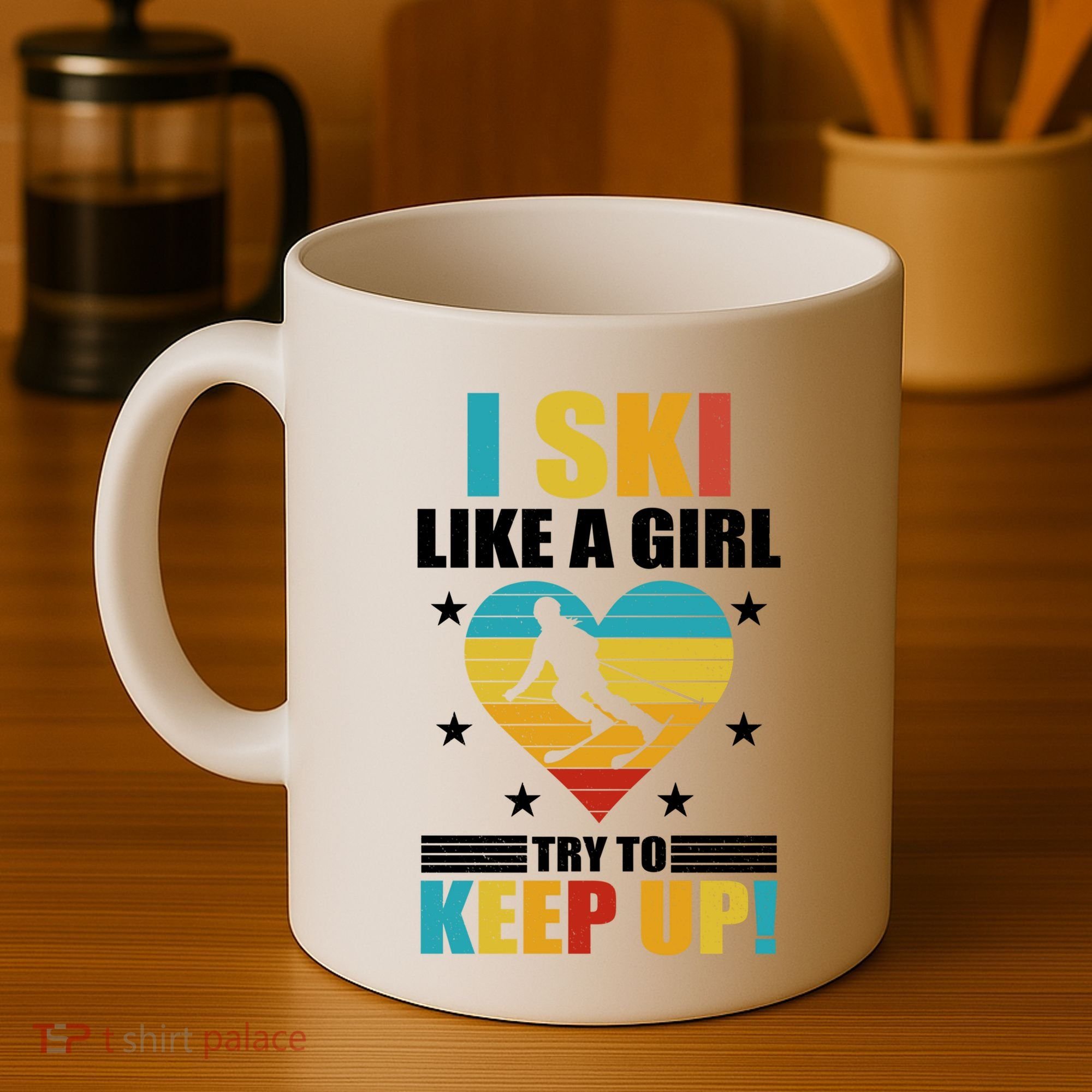I Ski Like A Try To Keep Up Cross Country Skiing Winter Gift Coffee Mug