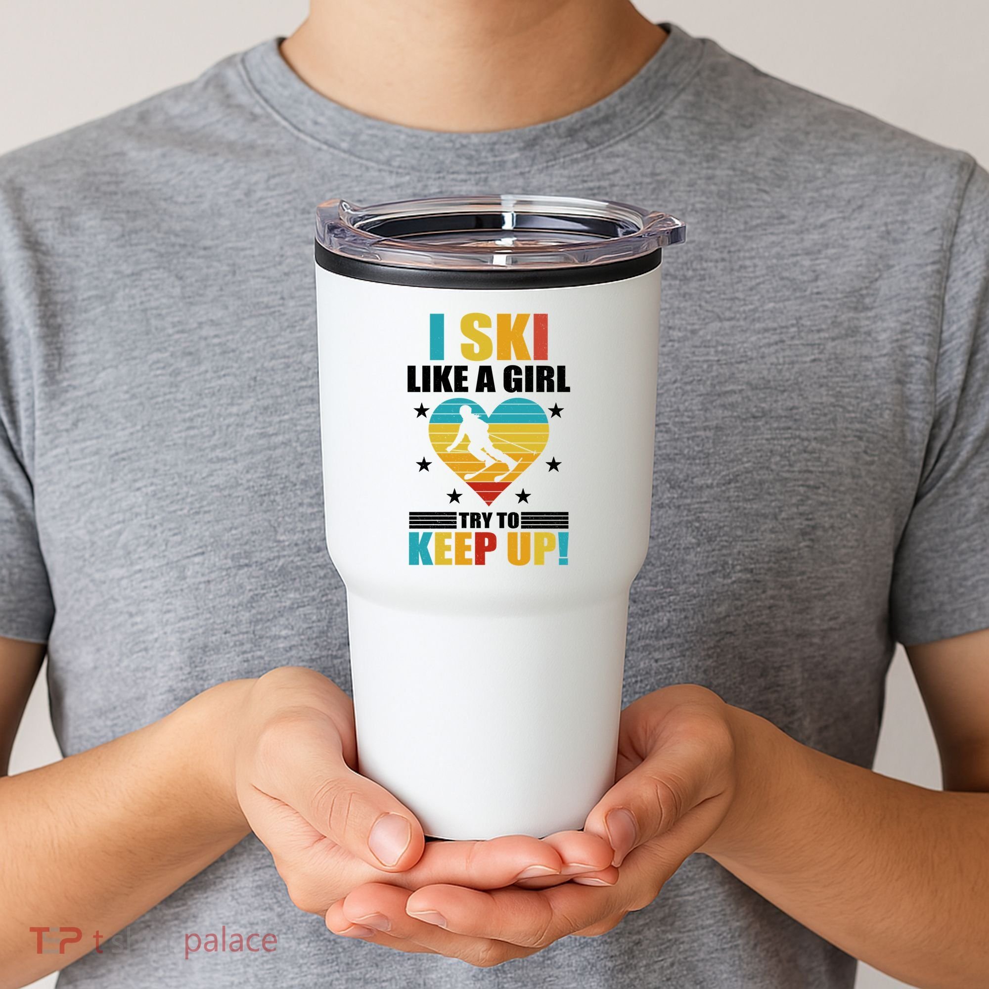 I Ski Like A Try To Keep Up Cross Country Skiing Winter Gift Tumbler