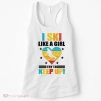 I Ski Like A Try To Keep Up Cross Country Skiing Winter Gift Women's Tank Top thumb 0