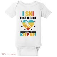 I Ski Like A Try To Keep Up Cross Country Skiing Winter Gift Baby Bodysuit thumb 0
