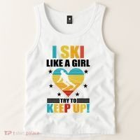 I Ski Like A Try To Keep Up Cross Country Skiing Winter Gift Tank Top thumb 2