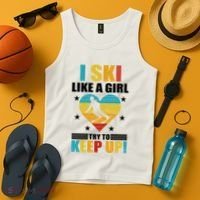 I Ski Like A Try To Keep Up Cross Country Skiing Winter Gift Tank Top thumb 4