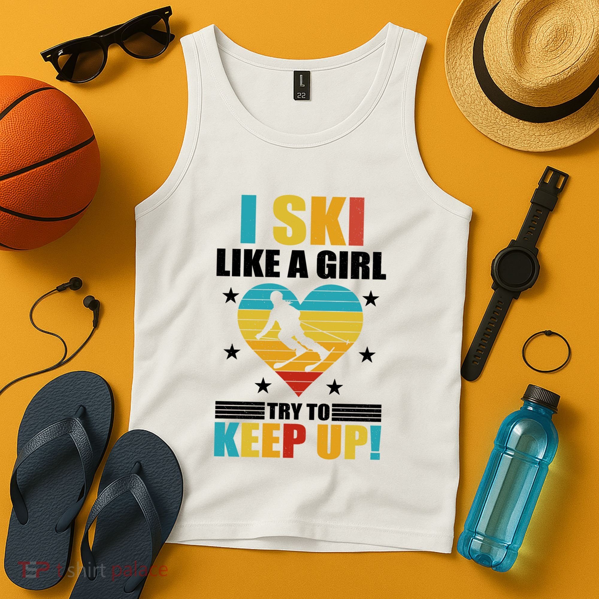 I Ski Like A Try To Keep Up Cross Country Skiing Winter Gift Tank Top
