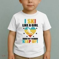 I Ski Like A Try To Keep Up Cross Country Skiing Winter Gift Toddler T-Shirt thumb 2