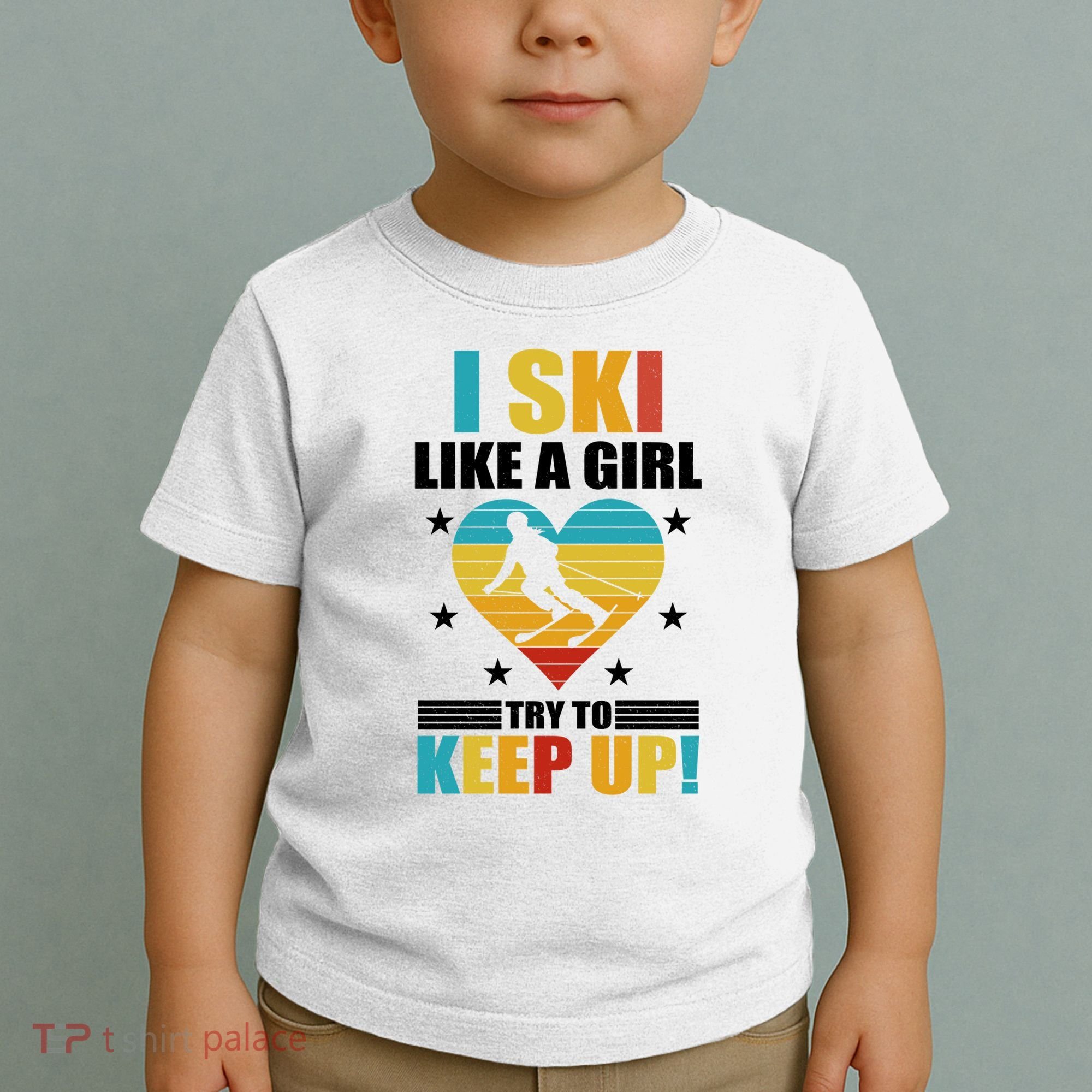 I Ski Like A Try To Keep Up Cross Country Skiing Winter Gift Toddler T-Shirt