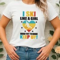 I Ski Like A Try To Keep Up Cross Country Skiing Winter Gift Women's T-Shirt thumb 2
