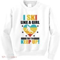 I Ski Like A Try To Keep Up Cross Country Skiing Winter Gift Kids Sweatshirt thumb 0