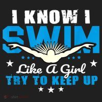I Swim Like A Girl Try To Keep Up Swimmers Swim Sport Hat thumb 2