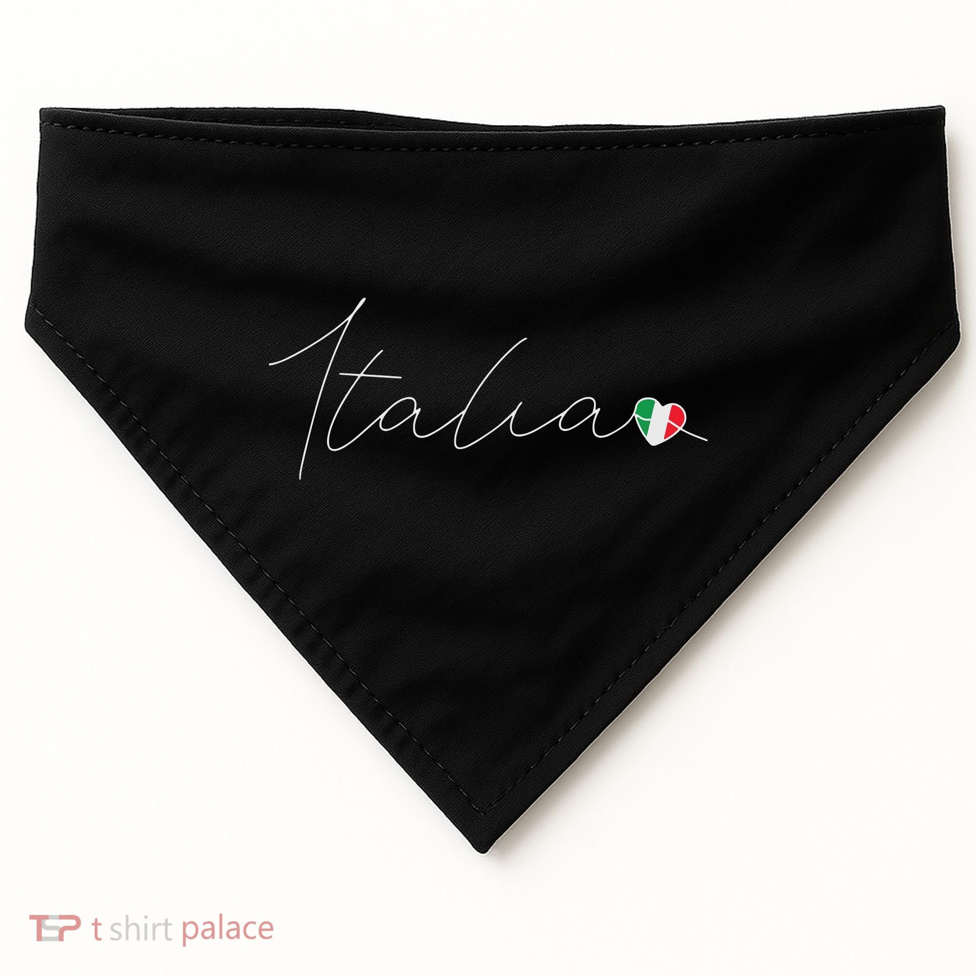 Italia Simple Love Italian Flag Heart On Italy USA-Made Doggie Bandana